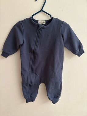 Miles the label Navy Zip-Front Baby One-Piece 6 months